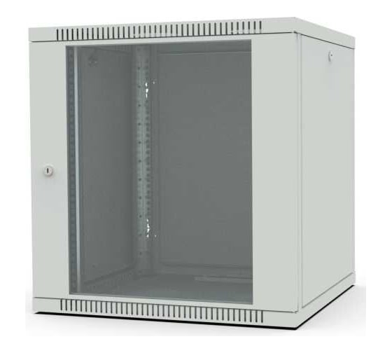 Изображение товара Шкаф настенный Filum 19, 12U Wall Box (ШxГxВ) 600x600x490 мм, дверь стеклянная, цвет серый RAL7035 FL-WB-1266GM-GY
