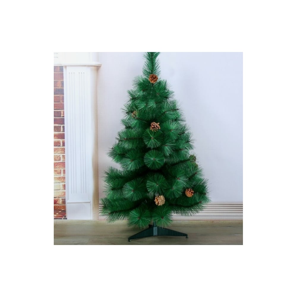 Изображение товара Декоративное зимнее кедровое дерево 90 см с шишками и подставкой