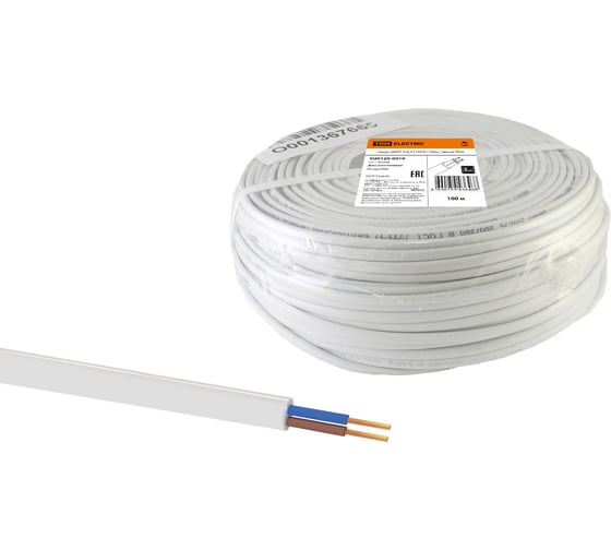 Изображение товара Шнур TDM ELECTRIC ШВВП 2х0,75 ГОСТ 100м, белый SQ0120-0010