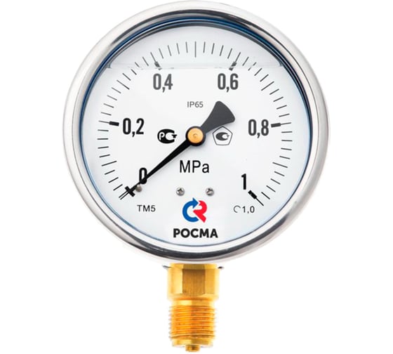 Изображение товара Манометр РОСМА ТМ-520Р.00 (0-4МПа) М20x1.5 1 виброустойчивый готовый к гидрозаполнению D070-03824
