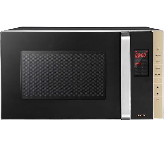 Изображение товара СВЧ Centek черный 1300Вт, 23л, гриль/конвекция, 10 программ, подсветка, открывание ручкой CT-1561