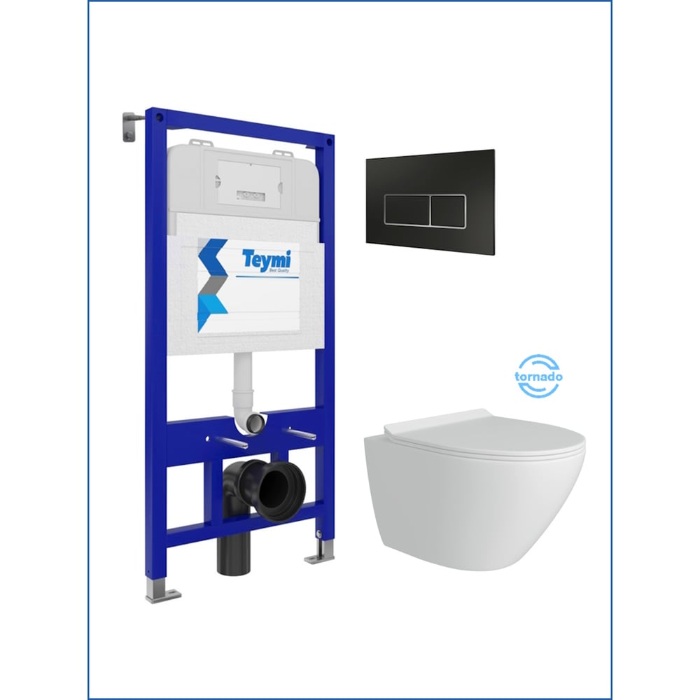 Изображение товара Инсталляция с унитазом комплект 5 в 1 Teymi Lina Pro Vortex белый