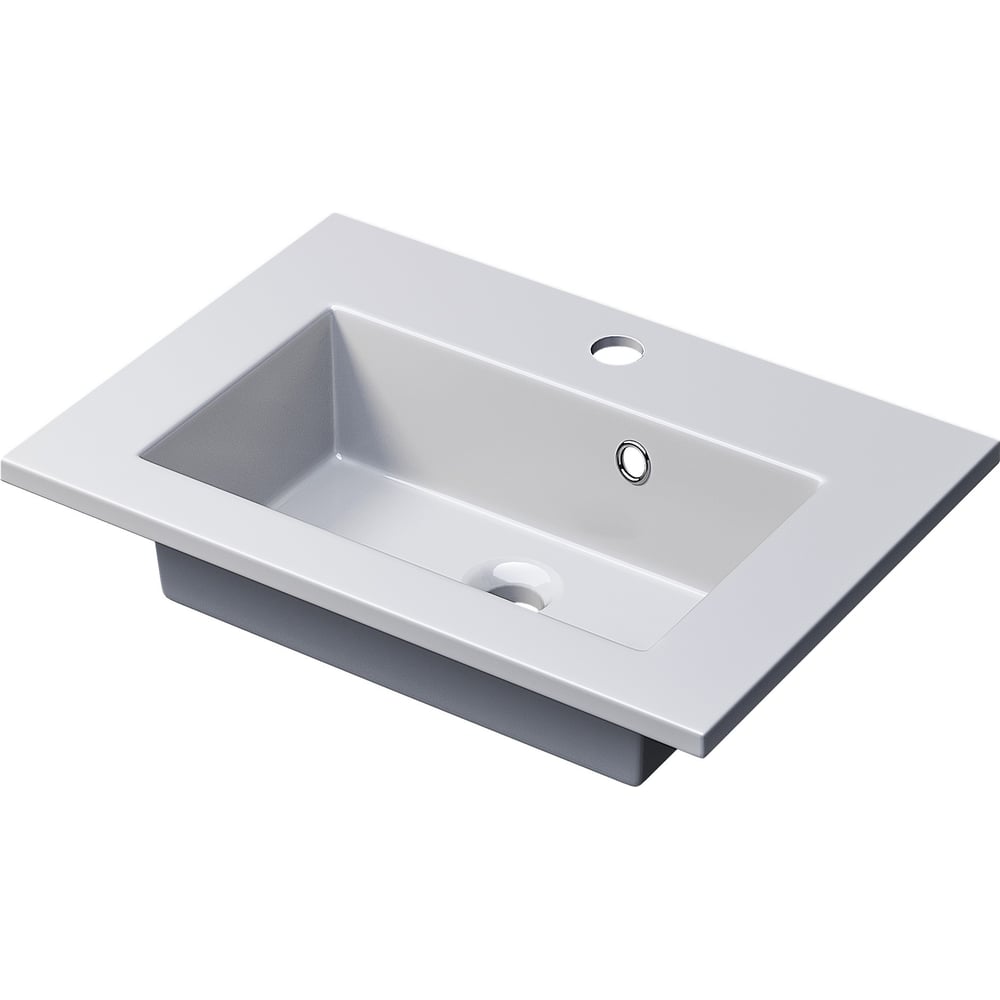 Изображение товара Раковина керамическая для ванной Aurora 50 см белая глянцевая современная