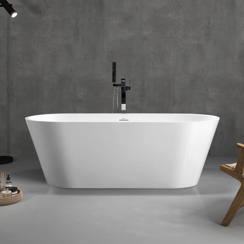 Изображение товара Акриловая ванна ABBER белая AB9268-1.7 овальная для современной ванной комнаты