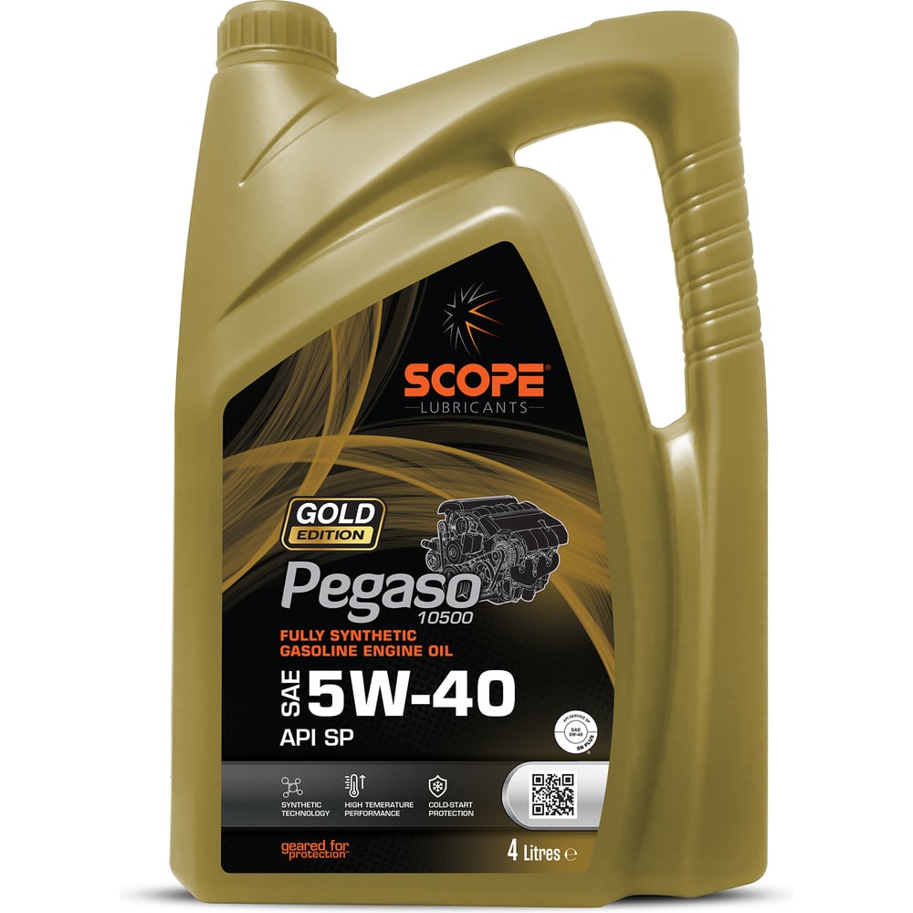 Изображение товара Синтетическое масло scope lubricants Gold Edition Pegaso 10500 Fully Synthetic GEO SAE 4л 6290362551294