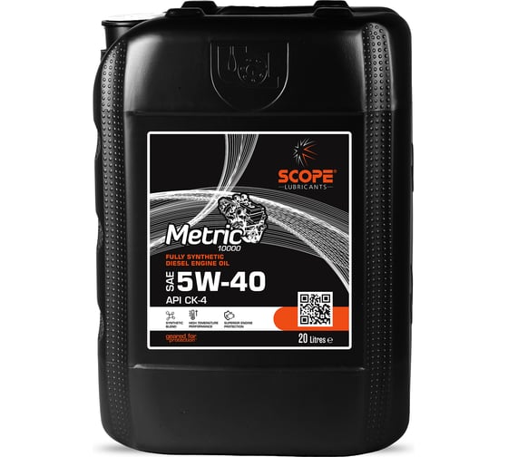 Изображение товара Синтетическое масло scope lubricants Metric 10000 Fully Synthetic DEO Oil SAE 5W/40 API 6290362551300