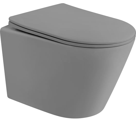 Изображение товара Унитаз подвесной ABBER Bequem серый матовый, безободковый, смыв торнадо AC1102TMG