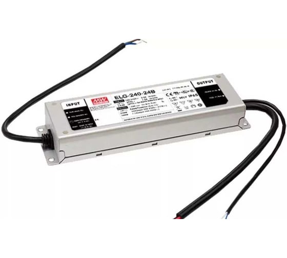 Изображение товара Драйвер VARTON 240Вт 24V для светодиодной ленты Meanwell IP67 DALI 244x71x37,5 мм ELG-240-24DA-3Y