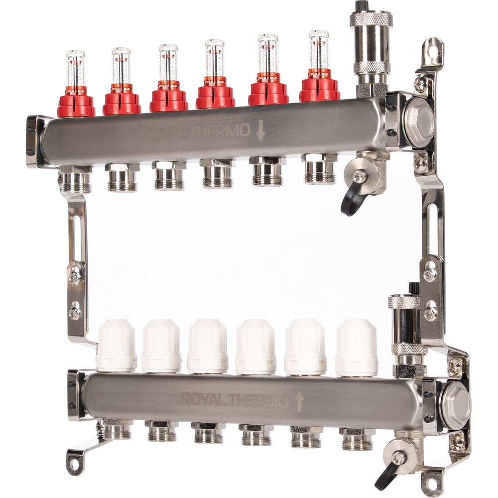 Изображение товара Коллектор ROYAL THERMO из нержавеющей стали с автоматическими воздухоотводами