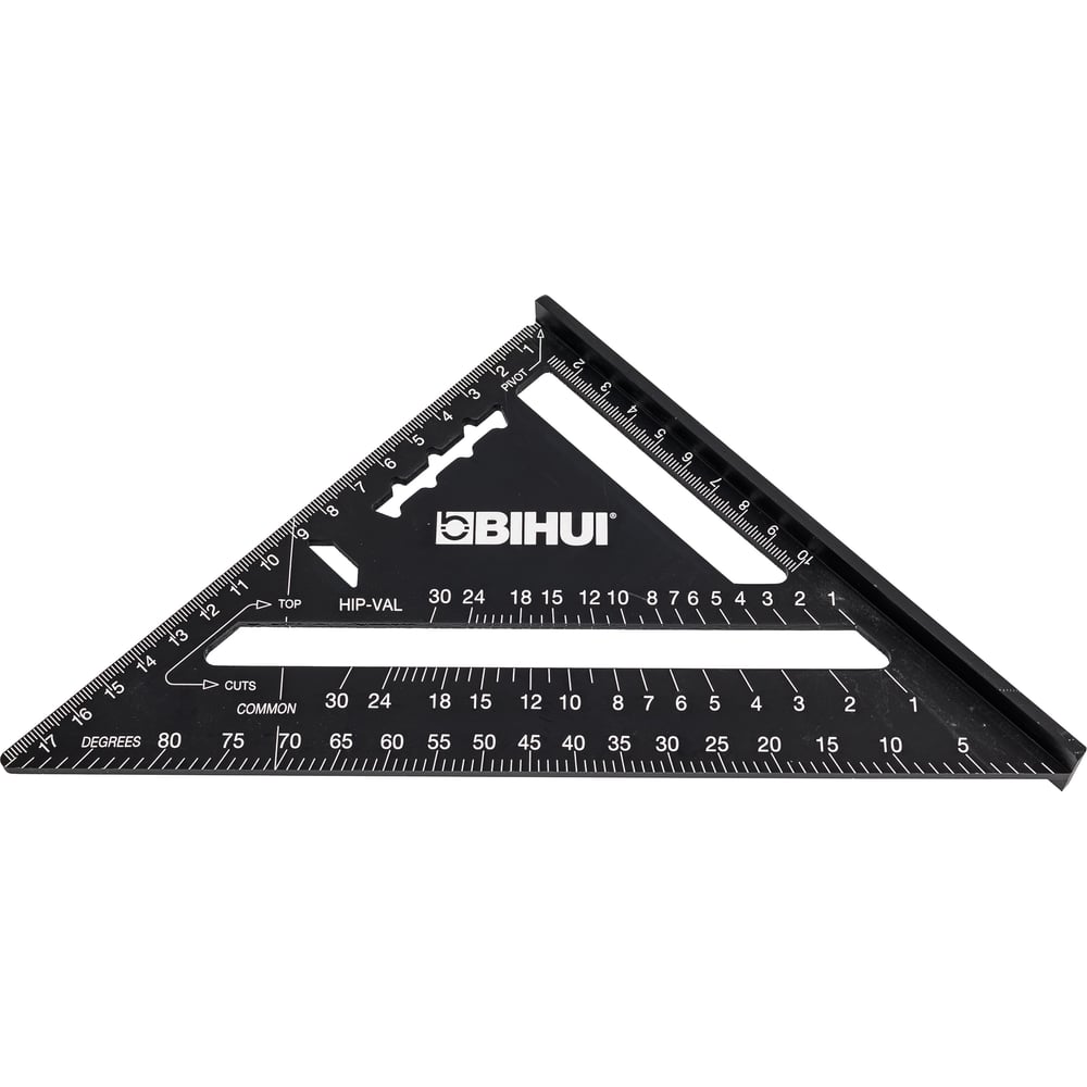 Изображение товара Угольник Свенсона BIHUI 180x180мм с метрической шкалой и разметкой краской