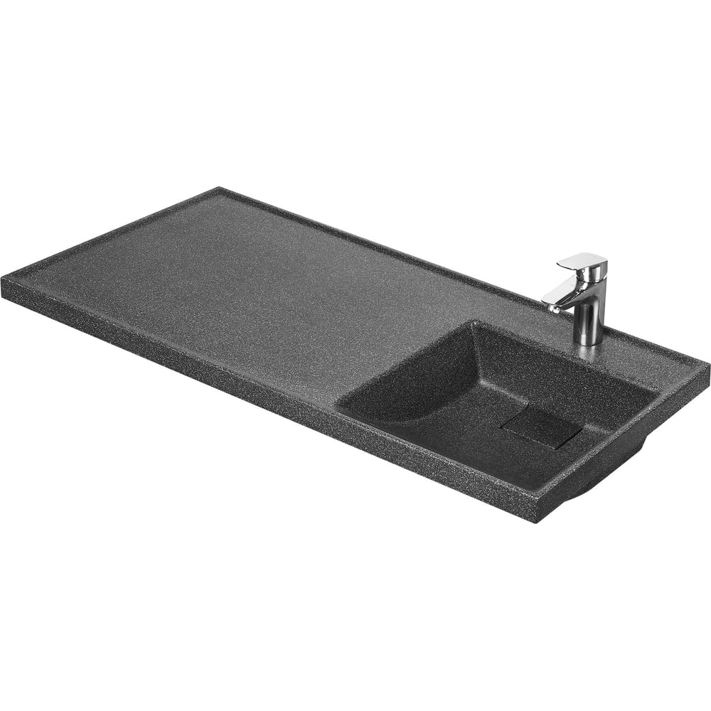 Изображение товара Раковина AQUATON Лондри 1200 графит правая прямоугольная над стиральной стиль лофт