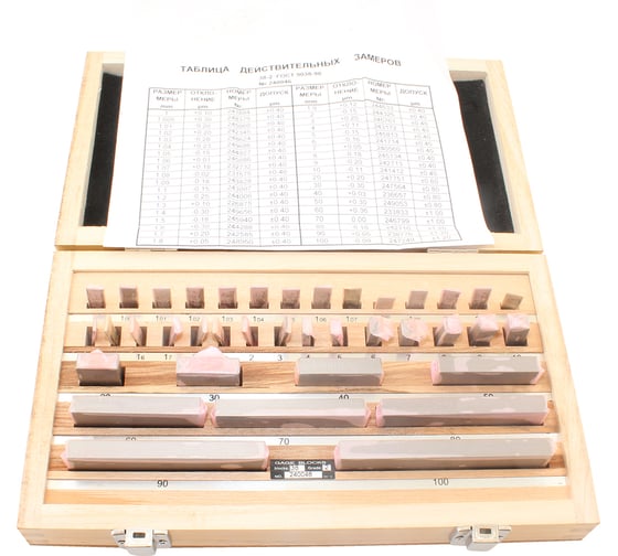 Изображение товара Наборы концевых мер длины TLX № 2, кл.точн.2 38 мер от 1,005 до 100мм ALDS 38 75653