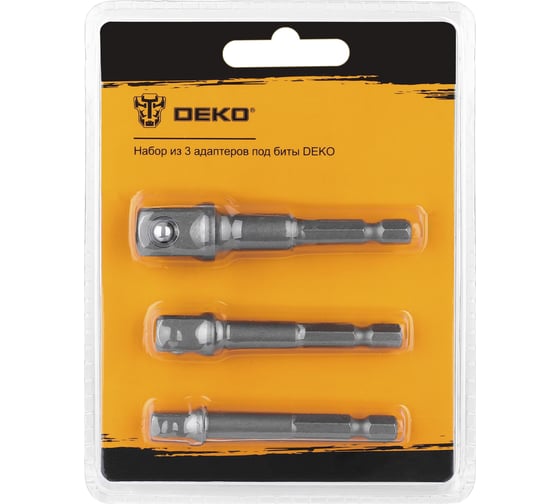Изображение товара Набор адаптеров под биты (3 шт; 1/2"; 1/4"; 3/8") DEKO 065-0762