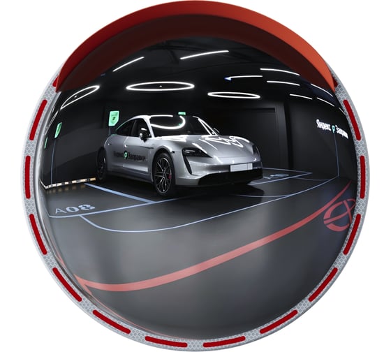 Изображение товара Зеркало сферическое с козырьком Технология d-500 мм из нержавеющей стали 00-00008684