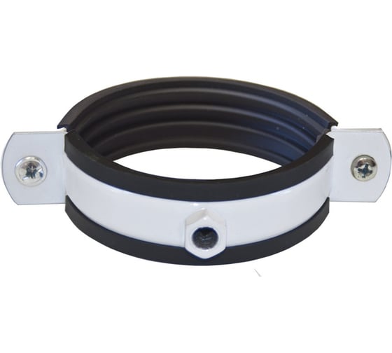 Изображение товара Хомут трубы IMPLAST Металл 80 ммс уплотнителем G130/80, белый 11135