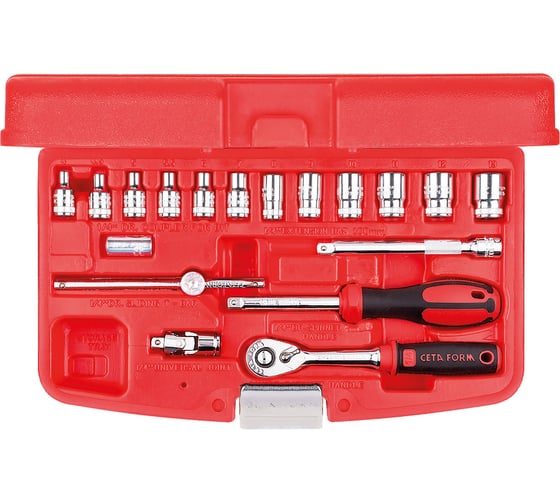 Изображение товара Набор торцевых головок и принадлежностей Ceta Form 1/4 18 предметов, C00-18PH2