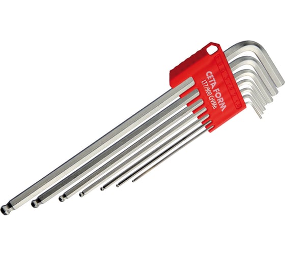 Изображение товара Набор Г-образных удлиненных Hex ключей CETA FORM с шаром 7 предметов, LT7/900