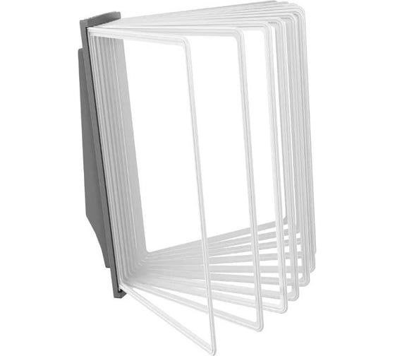 Изображение товара Демосистема перекидная настенная VRT АККОРД с серым основанием и белыми демопанелями, 10 шт, А4 04129.05