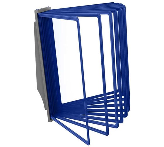 Изображение товара Демосистема перекидная настенная VRT АККОРД с серым основанием и синими демопанелями, 10 шт, А4 04129.03