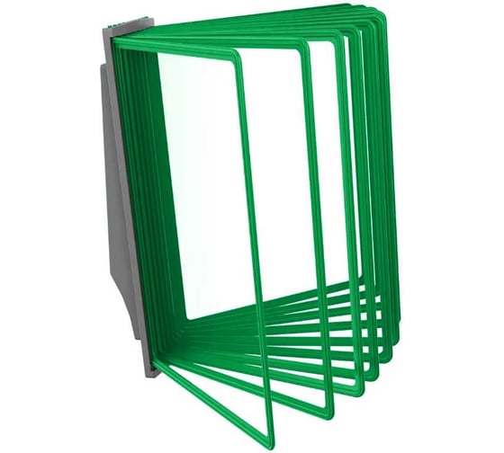 Изображение товара Демосистема перекидная настенная VRT АККОРД с серым основанием и зелеными демопанелями, 10 шт, А4 04129.06