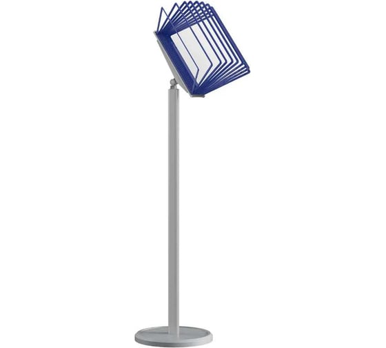 Изображение товара Демосистема перекидная напольная VRT МАЧТА с регулируемым углом наклона, серого цвета, 10 рамок А4, синие 04146.03