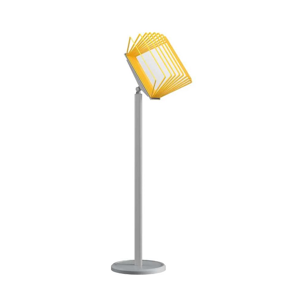 Изображение товара Демосистема перекидная напольная VRT МАЧТА с регулируемым углом наклона, серого цвета, 10 рамок А4, желтые 04146.07