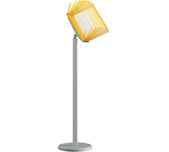 Изображение товара Демосистема перекидная напольная VRT МАЧТА с регулируемым углом наклона, серого цвета, 10 рамок А4, желтые 04146.07