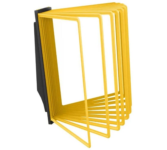 Изображение товара Демосистема настенная перекидная VRT АККОРД с черным основанием, 10 рамок А4, желтого цвета 04130.07