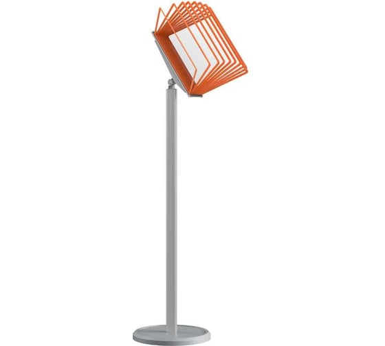 Изображение товара Демосистема перекидная напольная VRT МАЧТА с регулируемым углом наклона, серого цвета, 10 рамок А4, оранжевые 04146.08