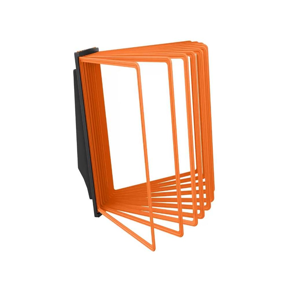 Изображение товара Демосистема настенная перекидная VRT АККОРД с черным основанием, 10 рамок А4, оранжевого цвета 04130.08