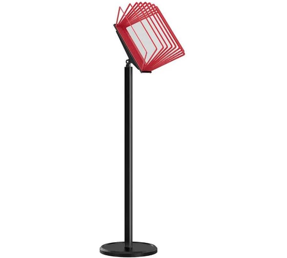 Изображение товара Демосистема напольная перекидная VRT МАЧТА с регулируемым углом наклона, черного цвета, 10 рамок А4, красного цвета 04144.02