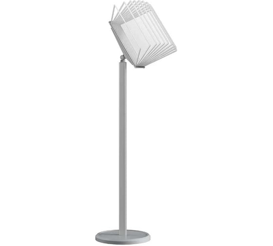 Изображение товара Демосистема перекидная напольная VRT МАЧТА с регулируемым углом наклона, серого цвета, 10 рамок А4, белые 04146.05