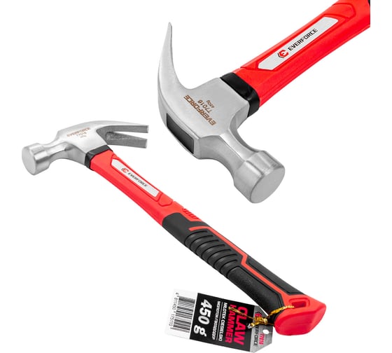 Изображение товара Молоток-гвоздодер EVERFORCE 450гр EF-T7016(65270)