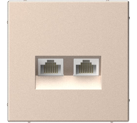 Изображение товара Розетка двойная компьютерная Systeme Electric ARTGALLERY RJ45+RJ45, кат. 5е, механизм, песочный GAL001285
