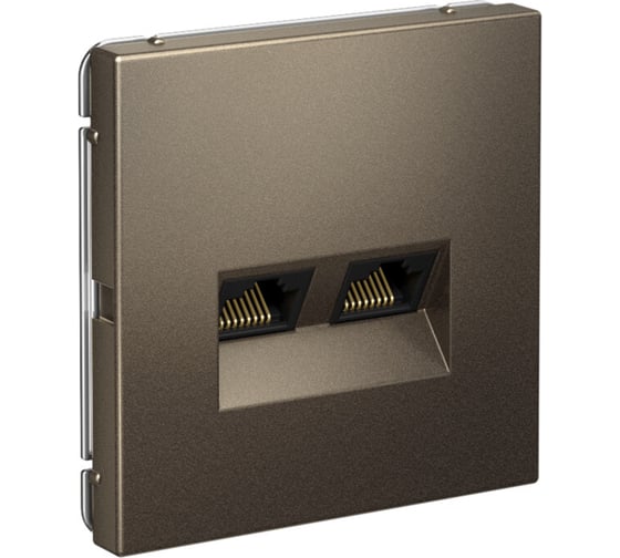 Изображение товара Розетка двойная компьютерная Systeme Electric ARTGALLERY RJ45+RJ45, кат. 5е, механизм, мокко GAL000685