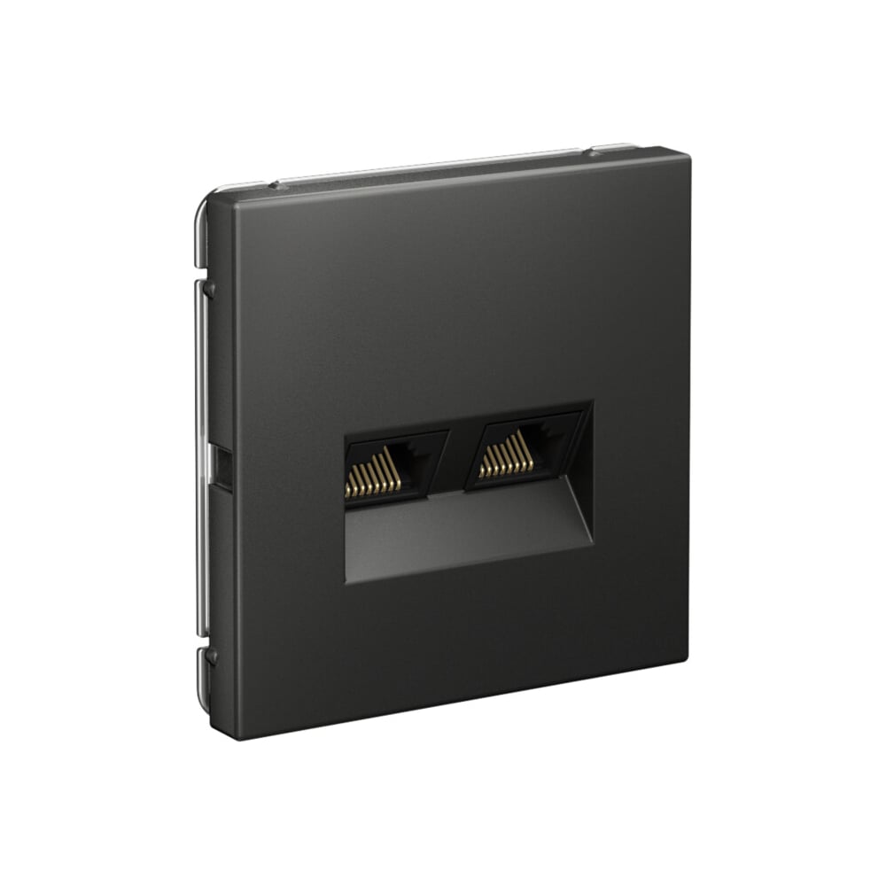 Изображение товара Розетка двойная компьютерная Systeme Electric ARTGALLERY RJ45+RJ45 категория 5е базальт
