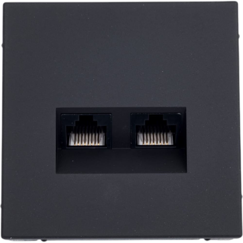 Изображение товара Розетка двойная компьютерная Systeme Electric ARTGALLERY RJ45+RJ45, кат. 5е, карбон