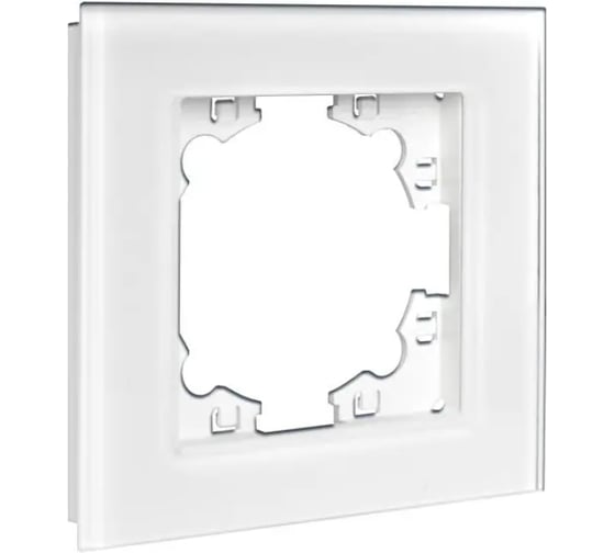Изображение товара Рамка одноместная UNIVersal UNIV серия Афина стеклянная, белая, еврослот 2242