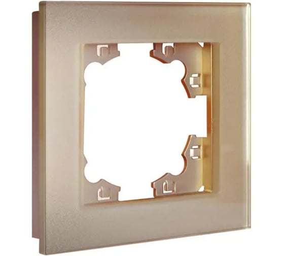 Изображение товара Рамка одноместная UNIVersal UNIV серия Афина стеклянная, шампань, еврослот 2278