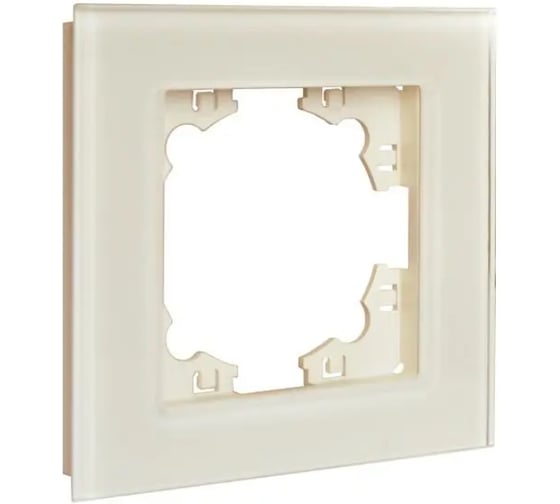 Изображение товара Рамка одноместная UNIVersal UNIV серия Афина стеклянная, слоновая кость (ivory), еврослот 2272