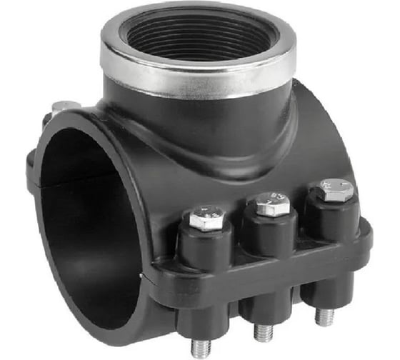 Изображение товара Седелка с внутренней резьбой 160x4 с металлическим кольцом ООО "ПК АкваЭлемент" EL-S-01-1604