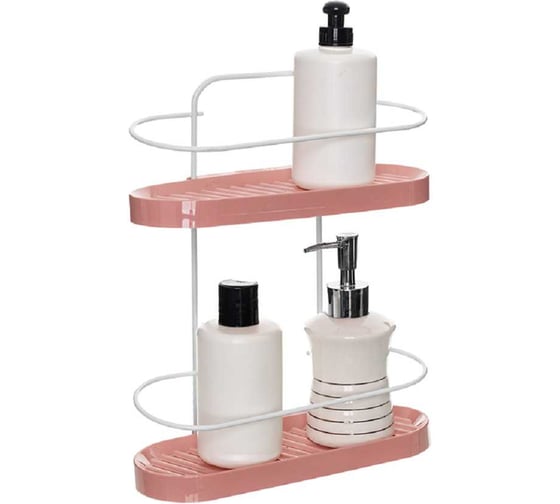 Изображение товара Полка для ванной комнаты навесная 2 ярусная IMPLAST 33см*10см*25см 1597.1.47