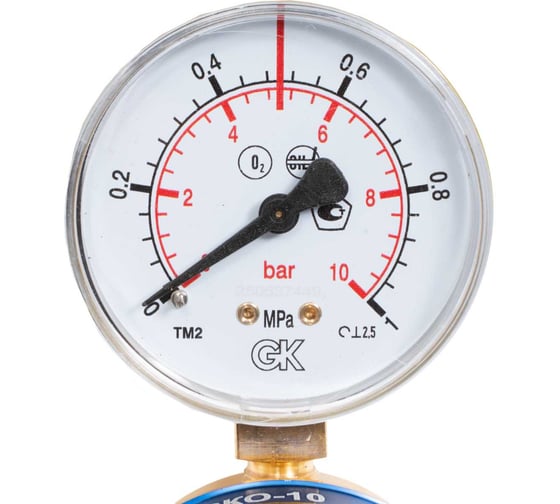 Изображение товара Регулятор кислородный сетевой KRASS СКО-10 1,6/0,5 МПа вх.М27x1,5/вых. М16x1.5, 10 м3/час 2722002PV
