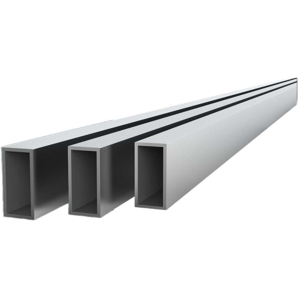 Изображение товара Труба прямоугольная алюминиевая Диал 2000x20x100x2 мм, 3 штуки в комплекте 4687206761032