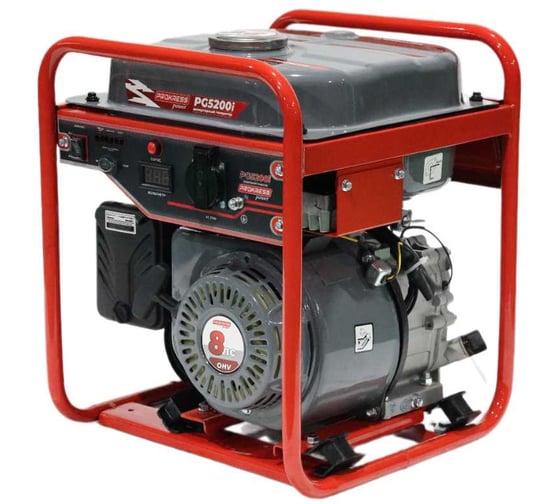 Изображение товара Генератор инверторный PROKRESSPOWER PROKRESS POWER PG5200i (3,8/4,1кВт, 9.6л, 25кг, ручной пуск) открытый РБ-0017316