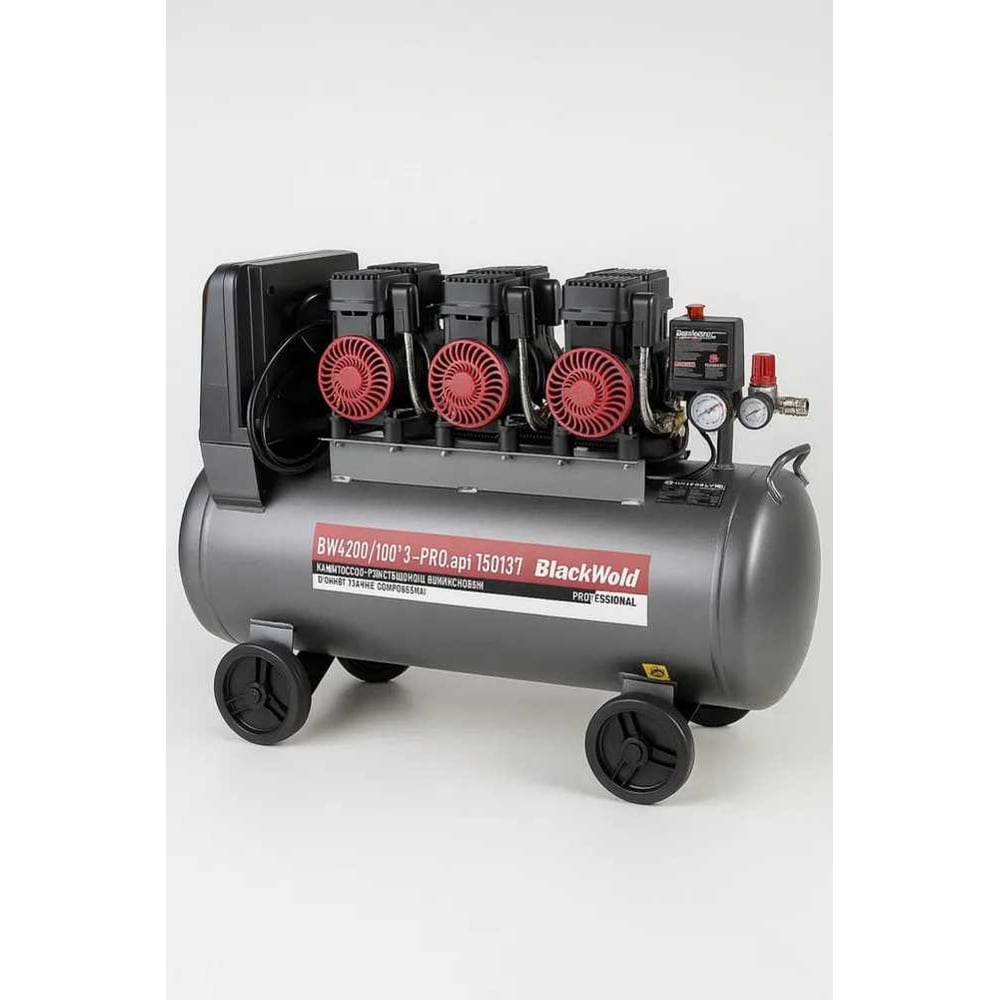 Изображение товара Компрессор коаксиальный безмасляный BlackWeld BW4200/100_3-PRO 100л профессиональный