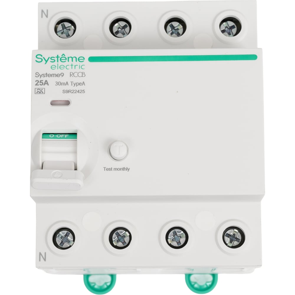 Изображение товара Выключатель дифференциального тока Systeme Electric Systeme9 25A 4P 30мА Тип-A