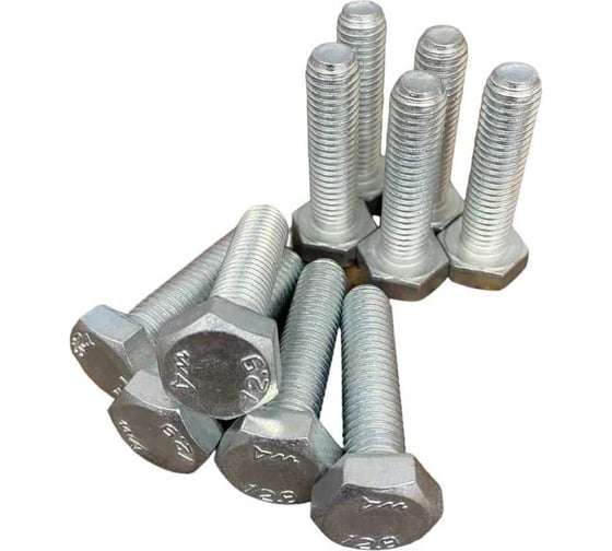 Изображение товара Высокопрочный болт 23 БОЛТА 16x50 мм, DIN933, класс прочности 12.9, оцинкованный, 10шт. УТ000131476ф10