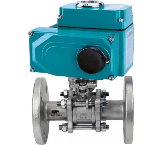 Изображение товара Кран шаровой DN.ru КШФПТ.304.180 Ду32 Ру40 3-составной, 1/4-оборотный, электропривод, 24В D160-60651