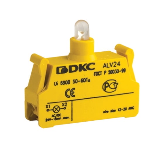 Изображение товара Контактный блок DKC с клеммным безвинтовым зажимом со светодиодом на 24В 10шт ALV24